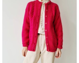 hot pink short sleeve cardigan