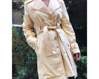 J Crew Women's 4 Classic Long Olive Green Trench Coat Double Button up Belted J Crew Women's 4 Classic Long Olive Green Trench Coat Double Button up Belted