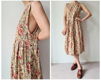 Vintage Cardin pinafore floral dress M