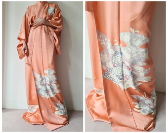 Free size silk long Japanese Vintage kimono