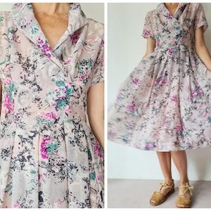 M Vintage fifties romantic cocktail swing dress