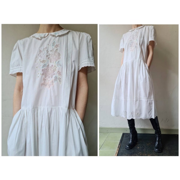 on hold - DO NOT BUY! - Vintage seventies broderie midi dress m