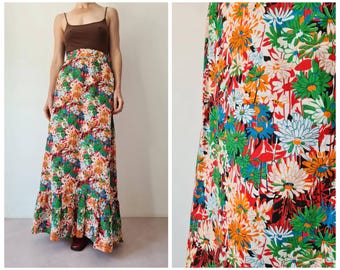 M Vintage floral Scandinavian maxi Skirt