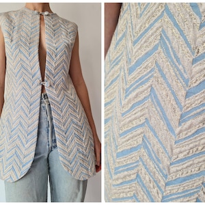 M Vintage Brocade lurex vest cocktail top
