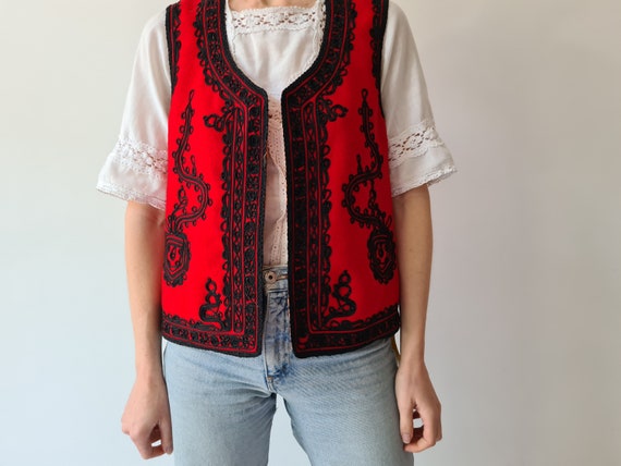 Vintage Romanian deadstock wool vest gilet waistc… - image 5