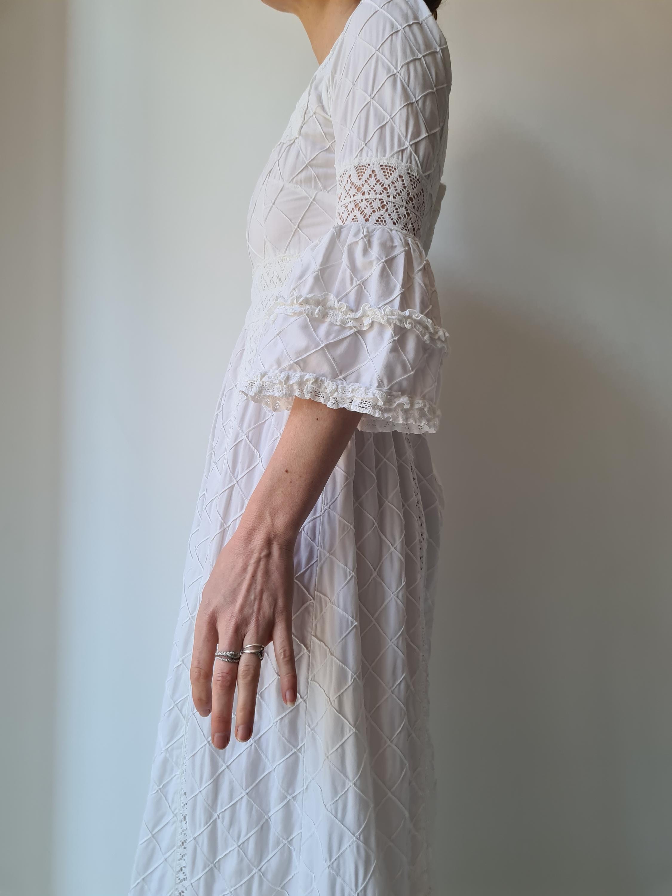 cream spot dress Polka Dot Mini _cs701 Size:36W / XL / 52 EUR Long Flowy Dresses for