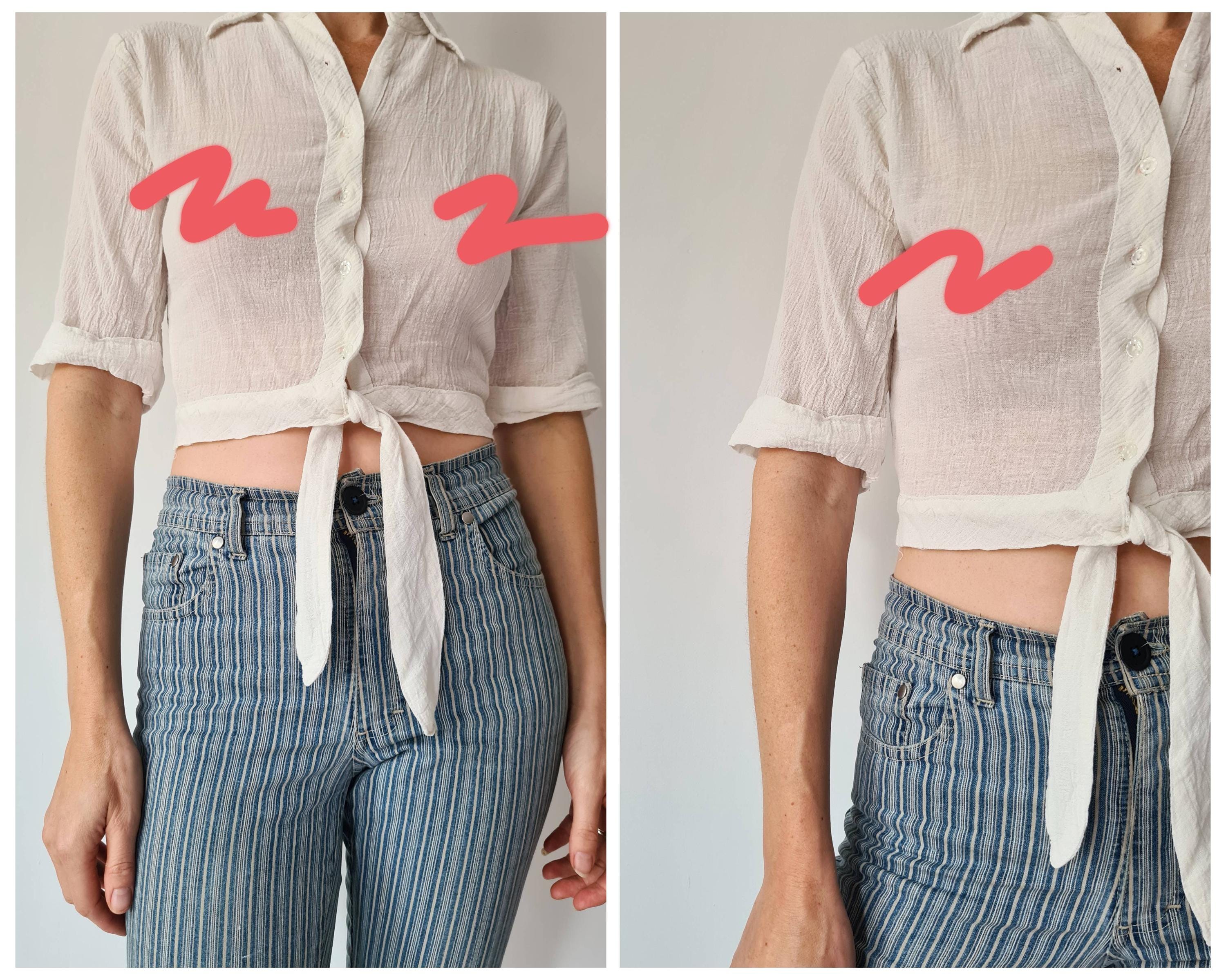 トップス 60s single face foodie XS Vintage Seventies Cotton Gauze Crop Blouse - Etsy Canada
