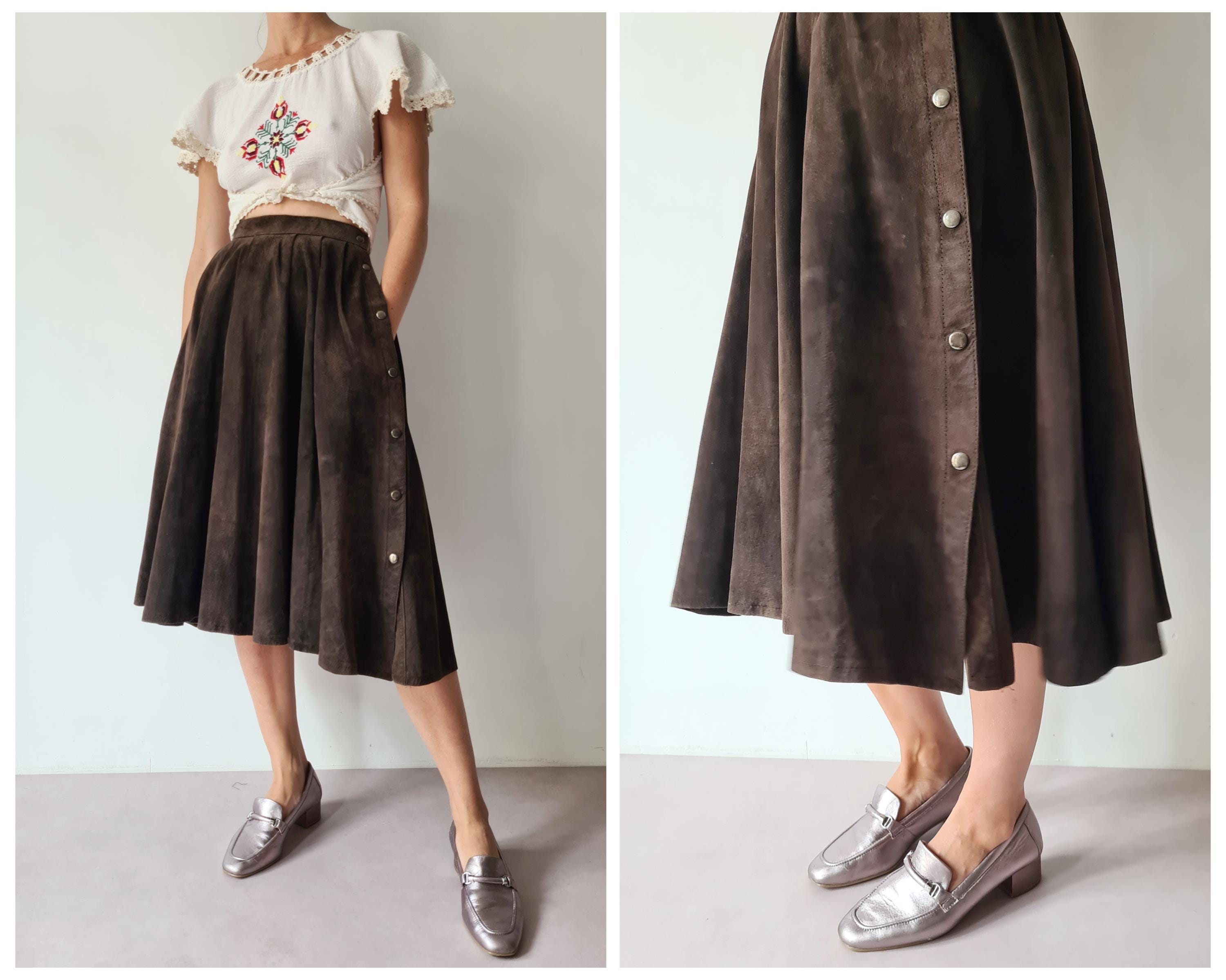 スエードスカート70s ヴィンテージ 