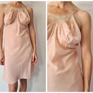 M 1940’s silk blend lace vintage dress lingerie