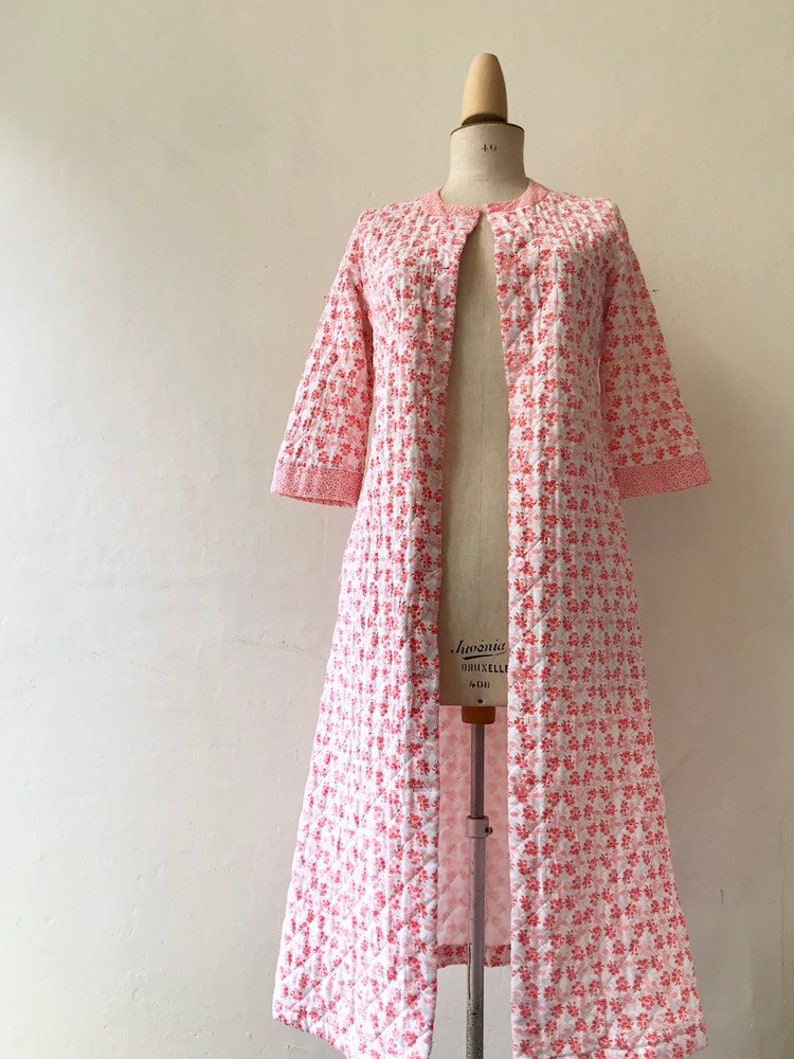 Vintage quilted house robe house coat S Etsy