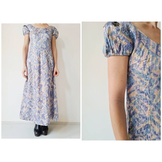 Lurex party maxi pastel dress