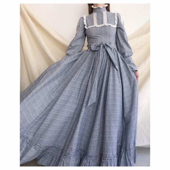 Vintage laura Ashley Prairie maxi seventies dress