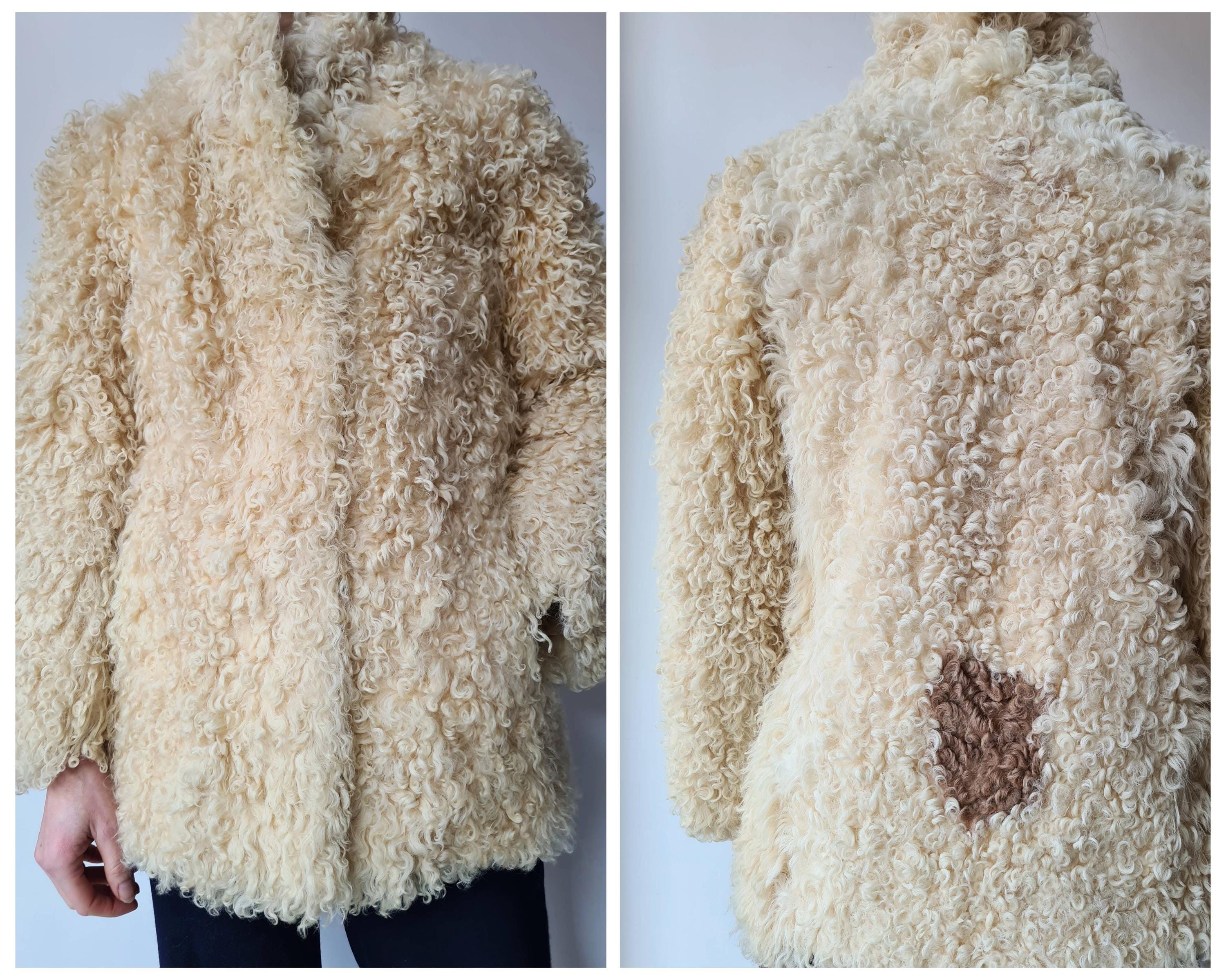 S Vintage Mongolian Lammy Shearling Coat - Etsy