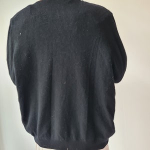 M / L 40 Vintage schwarze Handperlen Strickjacke aus Wolle Bild 8