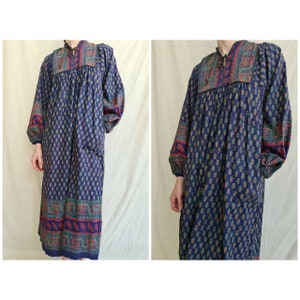 Vintage deadstock indian cotton seventies dress s