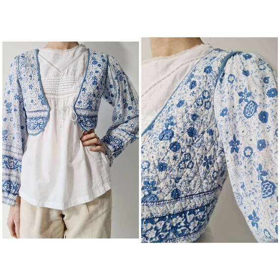 Vintage Indian cotton waistcoat blouse
