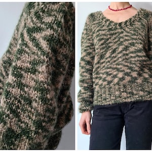 M Vintage handgestrickter Farben Mix Pullover