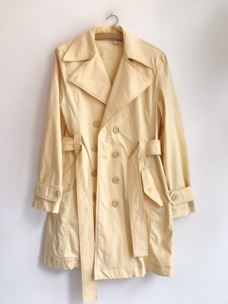 Vintage classic trenchcoat minimal 90's coat S | Etsy