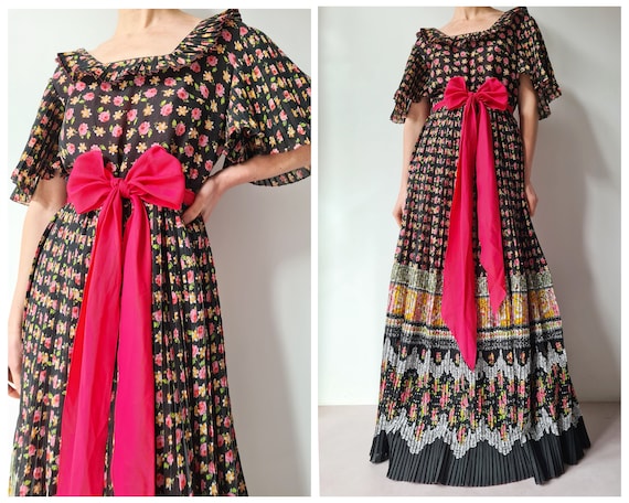 prairie cotton dresses Victorian Dickens Christmas Caroler Old West Pioneer Prairie Cotton Dress with Cape Modest Long Sleeve Theater Costume (Size: S)