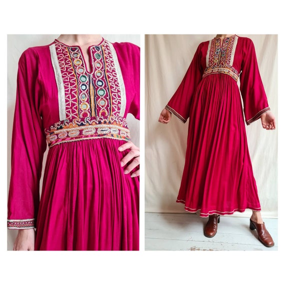Vintage Afghan Dress by Artisana Seventies Xs Etsy