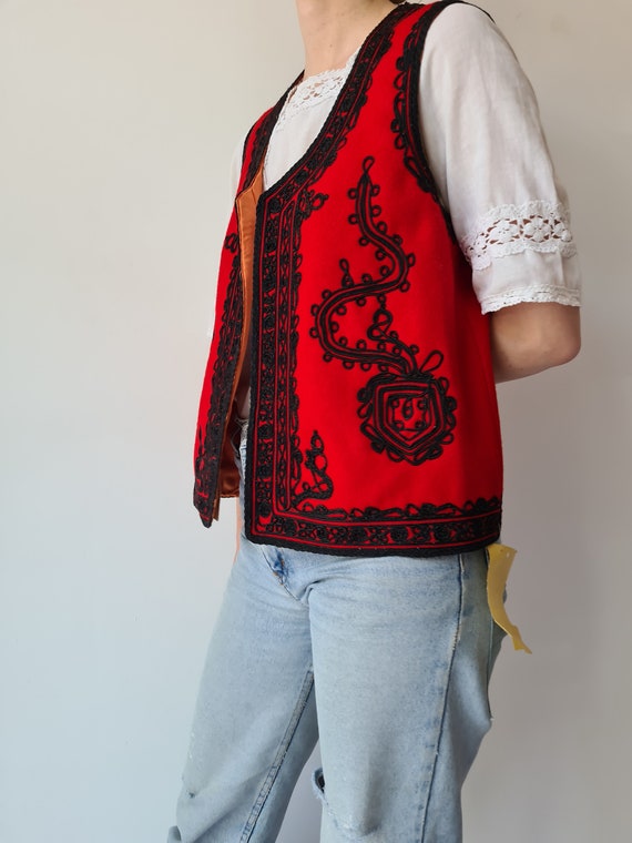 Vintage Romanian deadstock wool vest gilet waistc… - image 2