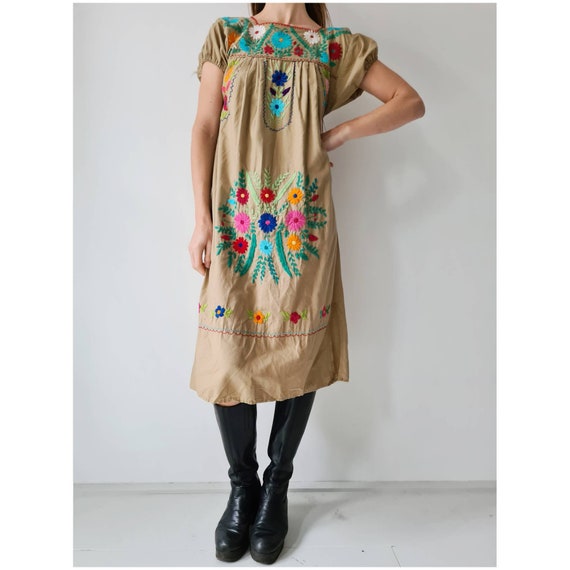 Mexican embroidered floral dress
