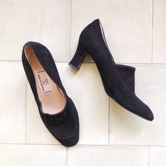 Vintage suede valentino pumps heels size 7 38 | Etsy