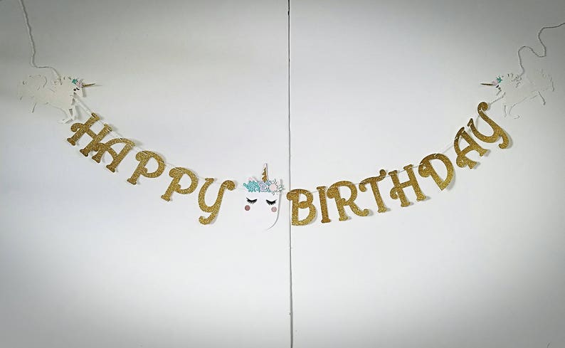 Unicorn Happy Birthday Banner