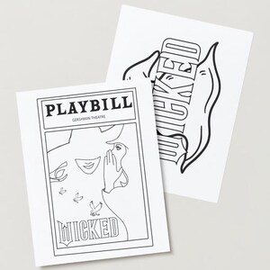 Instant digital download of wicked themed coloring book pages that you can print at home. Great for anyone that loves Wicked or is hosting a Wicked themed party or shower to use as an event activity. Coloring sheets include different images such as: Elphaba, Glinda, The wicked broadway playbill, Shiz University logo, lyric mentions such as unlimited, popular, dancing through life. Also notable items such as hat, broom, crown, wand, glasses.