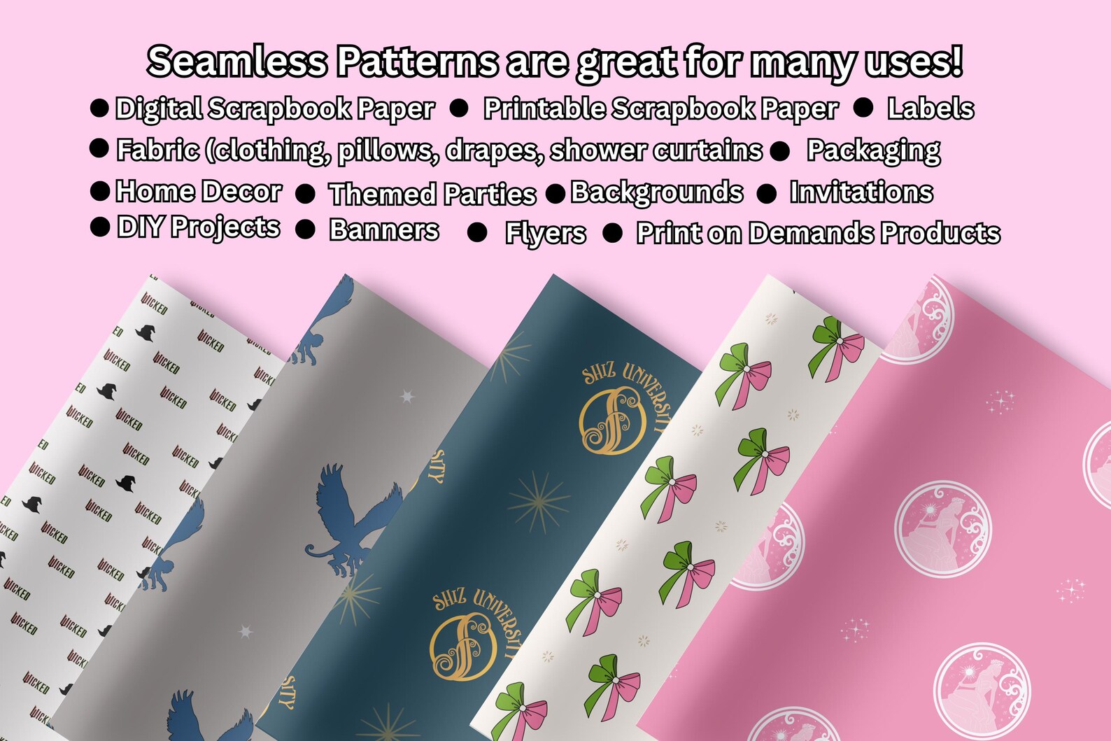 Wicked Seamless Patterns-repeating -digital Paper -movie Broadway ...