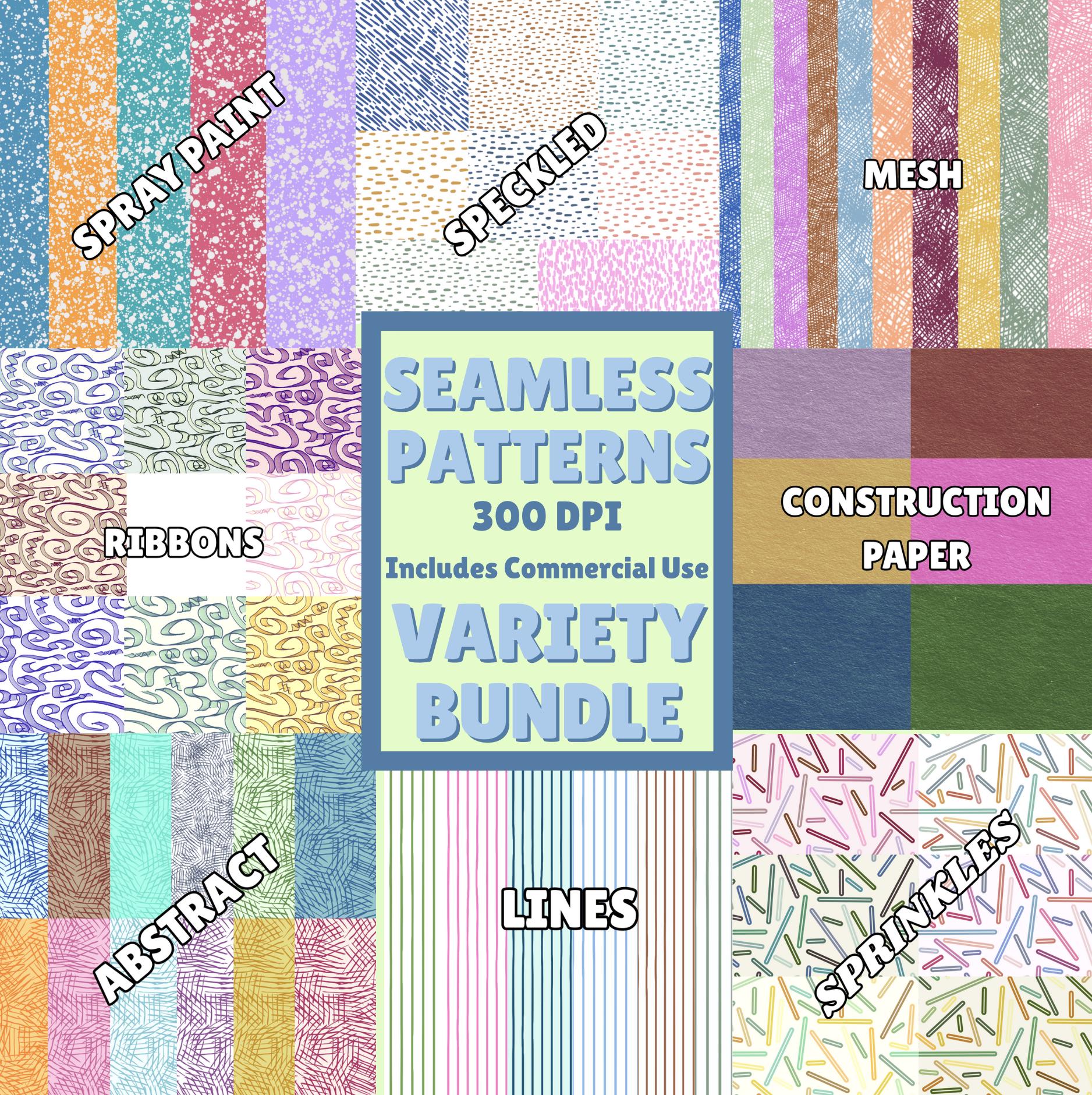65 Digital Patterns Variety Pack/ Bundle- Colorful Options & Different ...