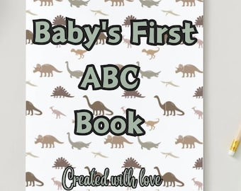 Dinosaur ABC Coloring Book: Baby Shower Activity (Digital Download)