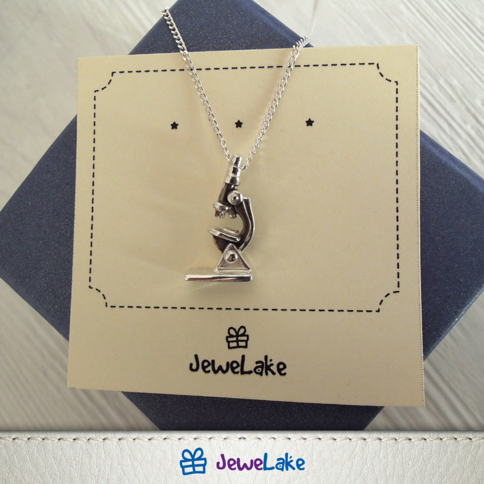 Microscope necklace with Personalized initial charm Science Etsy