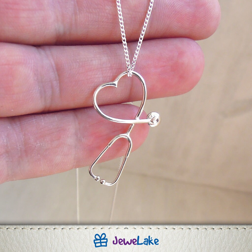 Medical jewelry Doctor Gift stethoscope heart necklace Nurse Etsy