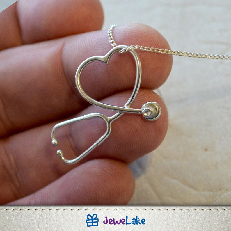 Medical jewelry Doctor Gift stethoscope heart necklace Nurse  Etsy