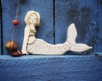 wooden mermaid toy