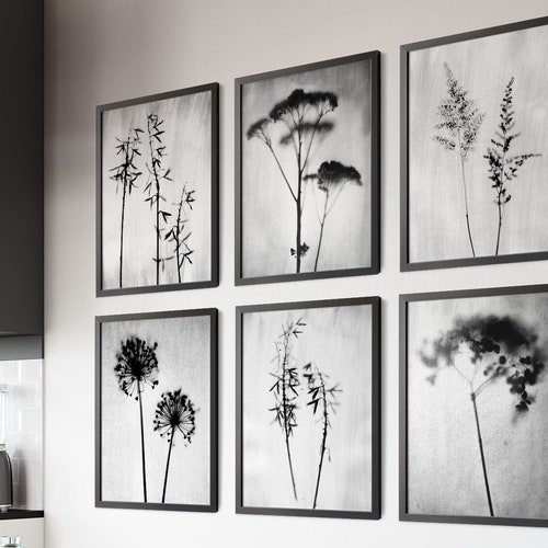 Black and White Wall Art Abstract Prints Set of 3 Dots Print Etsy