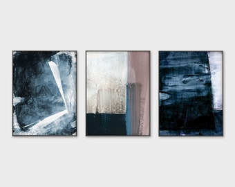 navy blue wall art etsy