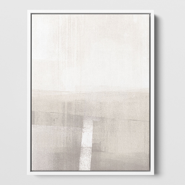 Beige and Taupe Neutral Modern Minimalist Abstract Landscape Print - Paper - Canvas - Digital Download