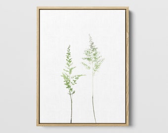 Olive Green Minimalist Wildflower Botanical Illustration Print - Paper or Canvas - Framed or Unframed