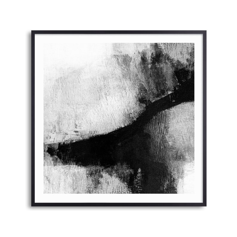 Contemporary Black and White Abstract Painting Print Modern - Etsy