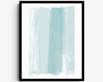 Arte murale astratta turchese - Stampa minimalista a strati