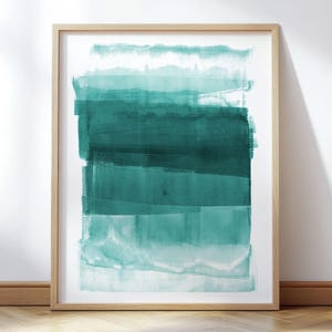 Teal Grün Ombre moderne abstrakte minimalistische Kunst-Druck