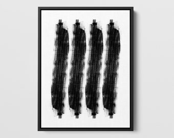 Black and White Modern Industrial Style Minimalist Abstract Wall Art Print - Paper or Canvas