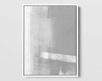 Grey and White Modern Minimalist Abstract Print - Paper - Canvas - Digital Download