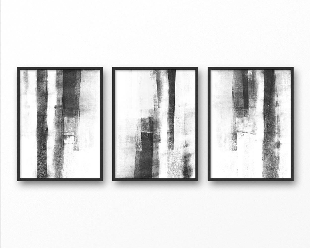 Black and White Prints Abstract Print Set of 3 Prints Etsy