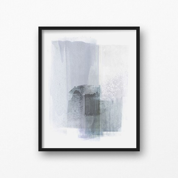 Blue Grey Wall Art Abstract Bathroom Wall Decor Modern | Etsy