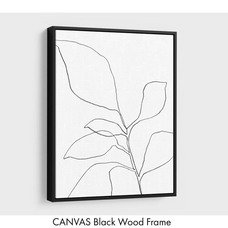 Black and White Contemporary Botanical Illustration Print Etsy