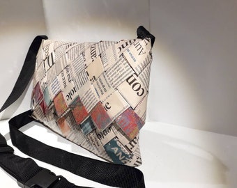 Sac bandoulière avec journaux recyclés