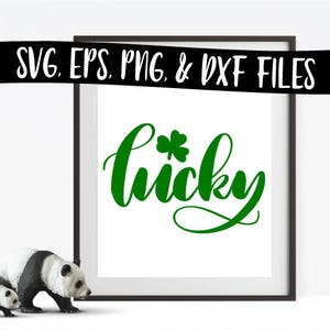 Lucky SVG Cut File, Lucky Calligraphy Cut File, Lucky png dxf eps, Lucky Silhouette Cricut Cutting Files